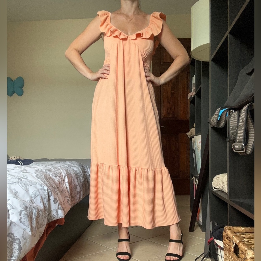 Peach summer maxi dress